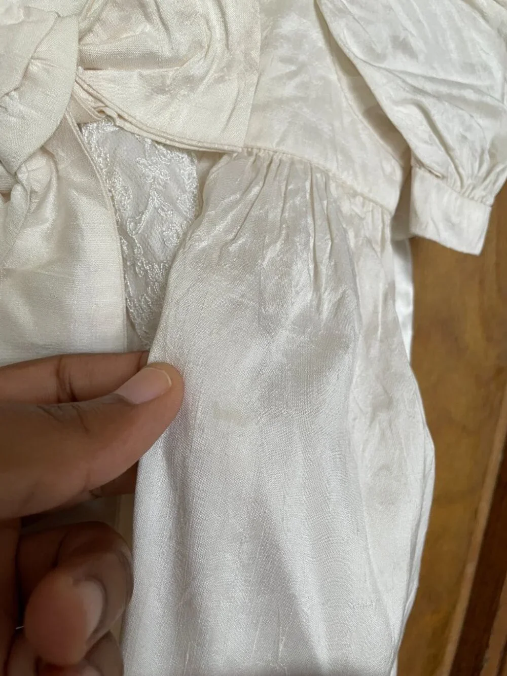 VTG 100% Pure Silk Ivory Christening Baptism Religious Orthodox Gown